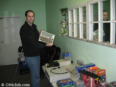 Dan checking out buy, sell, trade table - Commodore Computer Club