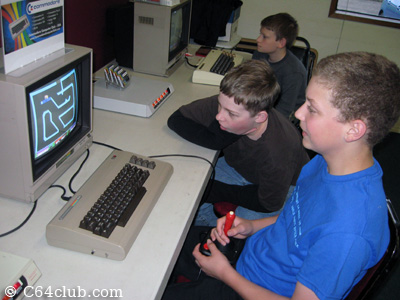 Ian and friends playing games - Commodore Computer Club
