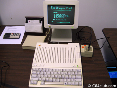 Apple IIc computer with monochrome monitor and Apple II joystick - Living Computer Museum - Commodore Computer Club
