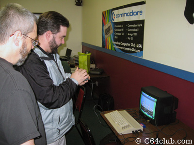 Tom, John Hancock, C64C playing Save New York - Commodore Computer Club